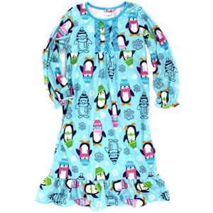 Penguin Girls Flannel Granny Gown Nightgown